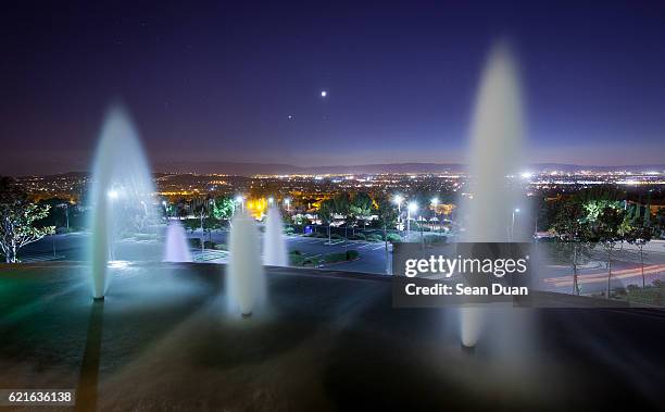 founatains of sikh gurdwara sahib, san jose, california - san jose bildbanksfoton och bilder