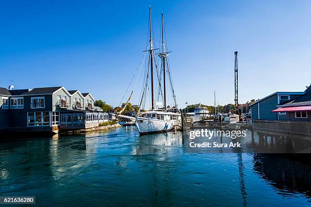 kennebunk river in kennebunkport, maine. - kennebunk maine stock pictures, royalty-free photos & images