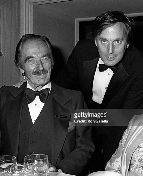 Fred Trump and Robert Trump attend 38th Annual Horatio Alger Awards Dinner on May 10, 1985 at the Waldorf Hotel in New York City.