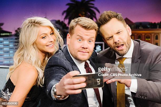 Julianne Hough and Joel McHale chat with James Corden during "The Late Late Show with James Corden," Wednesday, November 2, 2016 On The CBS...