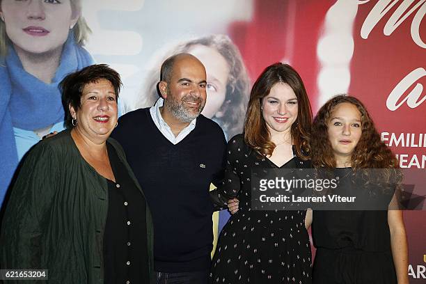 Actress Annie Gregorio, Director Marc Fitoussi, Actress Emilie Dequenne and Actress Jeanne Jestin attend "Maman a Tort" Paris Premiere at UGC Cine...