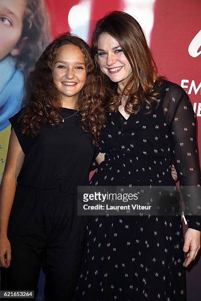 Actress Jeanne Jestin and Actress Emilie Dequenne attend "Maman a Tort" Paris Premiere at UGC Cine Cite des Halles on November 7, 2016 in Paris,...