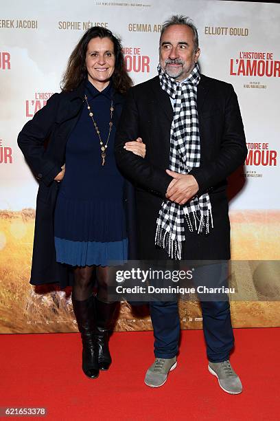 Antoine Dulry and his wife attend "L'Histoire de L'Amour" Paris Premiere at Gaumont Capucines on November 7, 2016 in Paris, France.