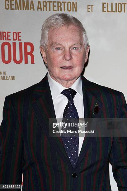 Sir Derek Jacobi attends the 'L'Histoire de l'Amour' Premiere at Gaumont Capucines on November 7, 2016 in Paris, France.