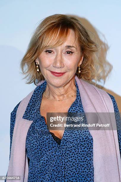 Actress of the movie Marie-Anne Chazel attends the "Ma famille t'adore deja' Paris Premiere at Cinema Elysee Biarritz on November 7, 2016 in Paris,...