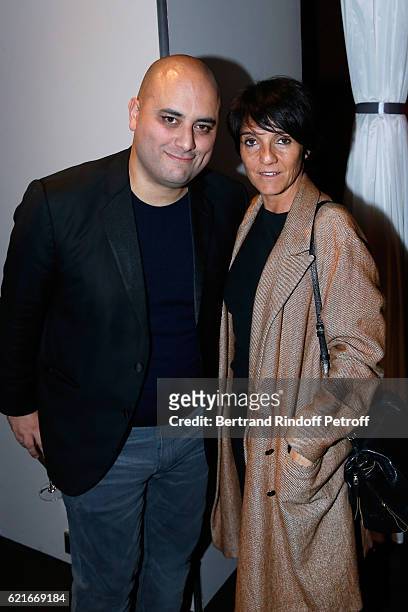Co-Director of the movie Jerome Commandeur and humorist Florence Foresti attend the "Ma famille t'adore deja' Paris Premiere at Cinema Elysee...