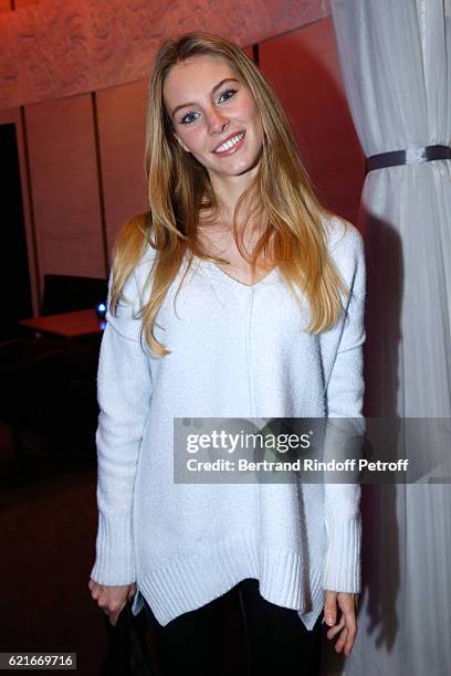 Actress of the movie Alicia Endemann attends the "Ma famille t'adore deja' Paris Premiere at Cinema Elysee Biarritz on November 7, 2016 in Paris,...