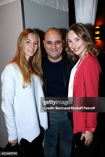 Actress of the movie Alicia Endemann, Co-Director of the movie Jerome Commandeur and actress of the movie Deborah Francois attend the "Ma famille...