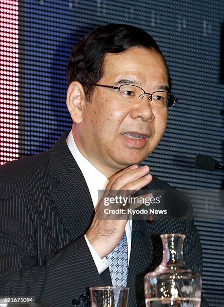 Japan - Kazuo Shii, leader of the opposition Japanese Communist Party, takes part in a debate, broadcast by the Nico Nico Douga live streaming...