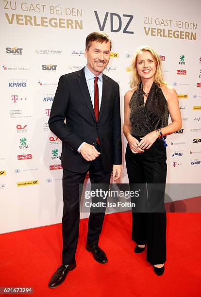 Stephan Scherzer and Astrid Frohloff during the VDZ Publishers' Night 2016 at Deutsche Telekom's representative office on November 7, 2016 in Berlin,...