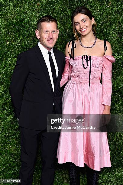 Designer Paul Andrew and model Andreea Diaconu attend 13th Annual CFDA/Vogue Fashion Fund Awards at Spring Studios on November 7, 2016 in New York...