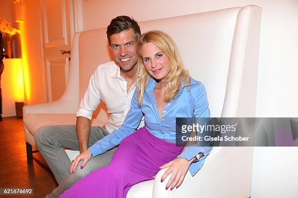 Fashion designer Sonja Kiefer and her boyfriend Cedric Schwarz during the birthday party for the 10th anniversary of ICON at Nymphenburg Palais No. 6...