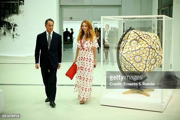 Yvonne Scio attends a welcome cocktail and 'The Japanese House' exhibition preview for the MAXXI Acquisition Gala Dinner 2016 at Maxxi Museum on...