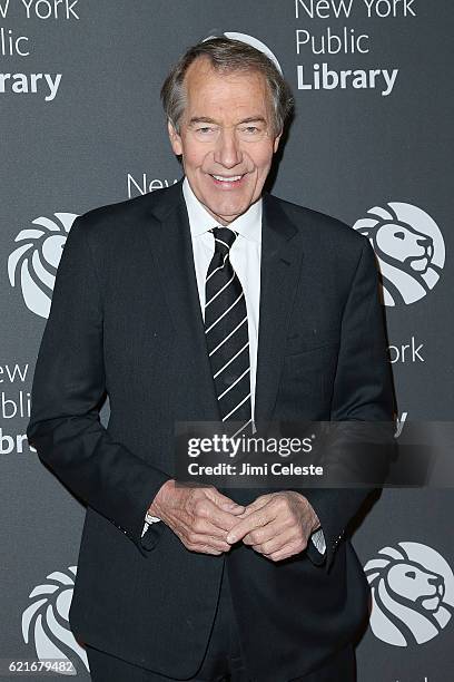 Charlie Rose attends 2016 Library Lions Gala at New York Public Library - Stephen A Schwartzman Building on November 7, 2016 in New York City.