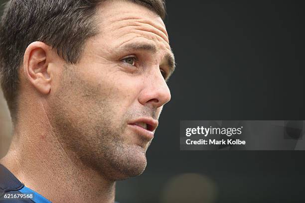 Michael Gordon speaks to the media during a Sydney Roosters NRL media opportunity at Allianz Stadium on November 8, 2016 in Sydney, Australia.