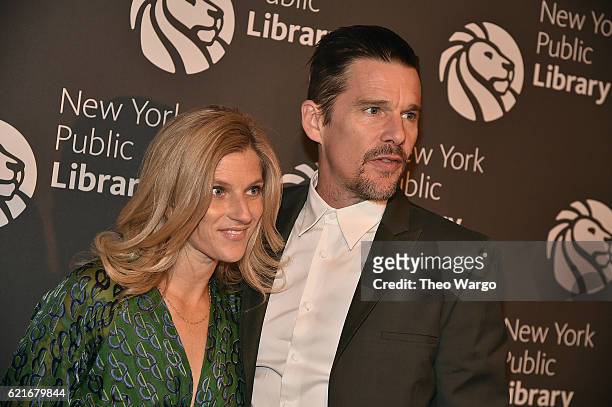 Ryan Hawke and Ethan Hawke attend the 2016 Library Lions Gala at New York Public Library - Stephen A Schwartzman Building on November 7, 2016 in New...
