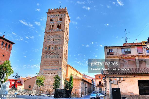 st. martin's tower in teruel (spain) - mudéjar stock pictures, royalty-free photos & images