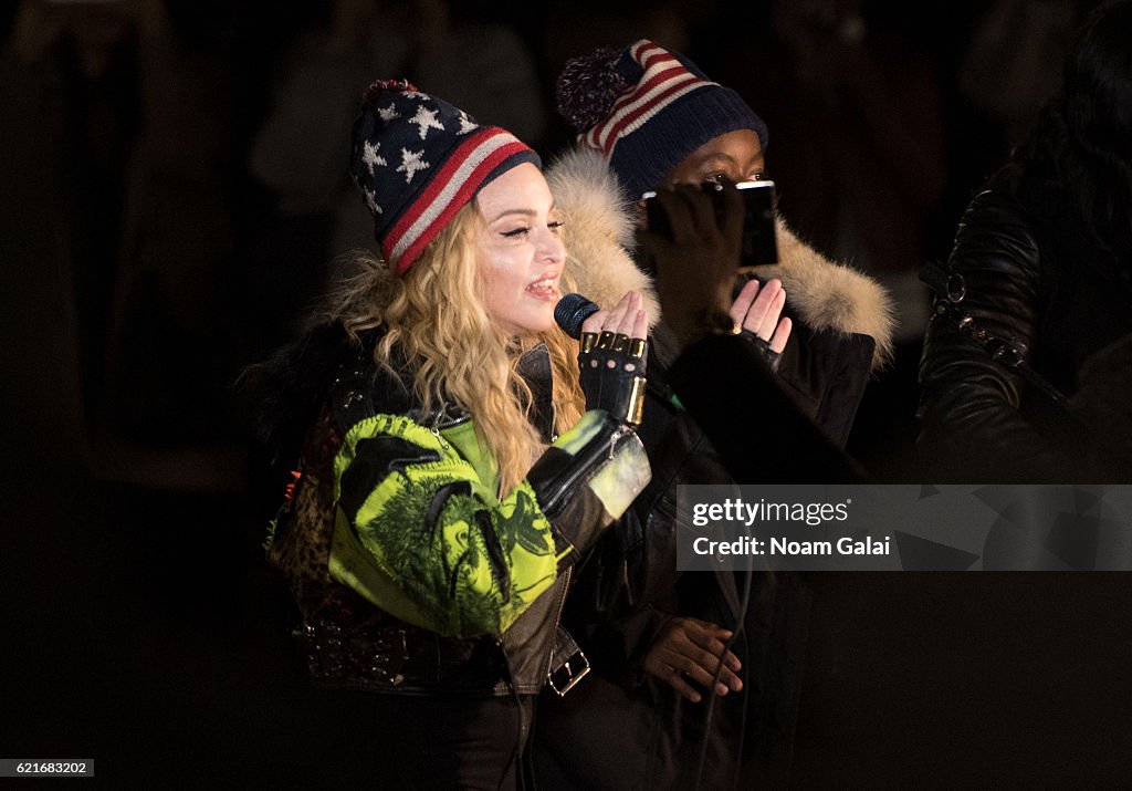 Madonna Holds A Rally In NYC To Support Hillary Clinton