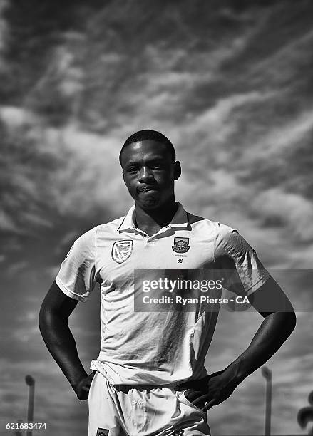 Kagiso Rabada of South Africa looks on after day five of the First Test match between Australia and South Africa at WACA on November 7, 2016 in...