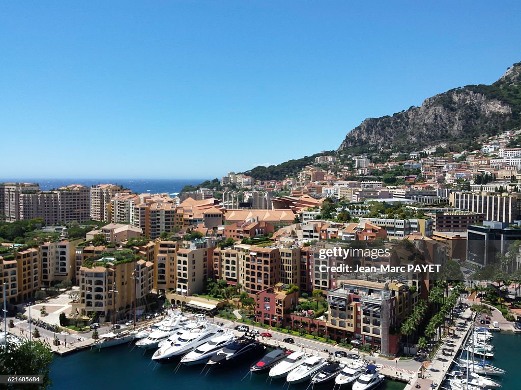 Fontvieille's harbor in Monaco