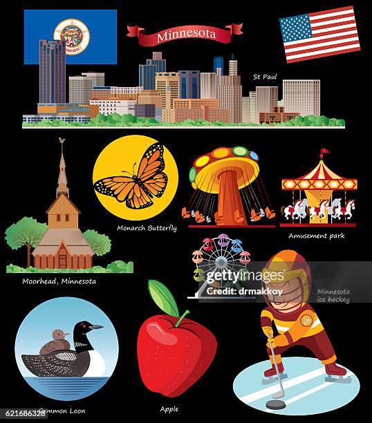 minneso symbols - minneapolis stock illustrations