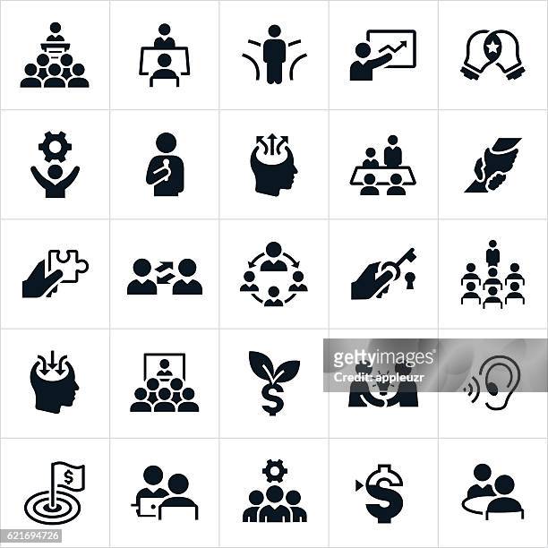 business consulting icons - expertise stock illustrations