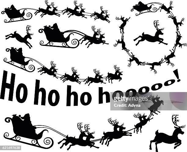 santa is coming - animal sleigh stock illustrations