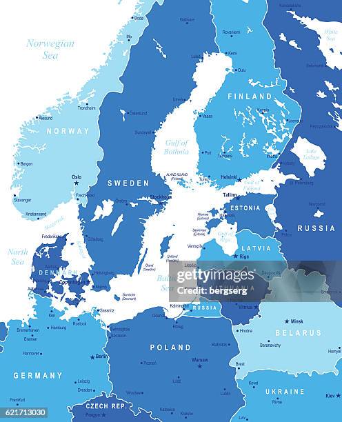 map of baltic sea area - belarus map 幅插畫檔、美工圖案、卡通及圖標