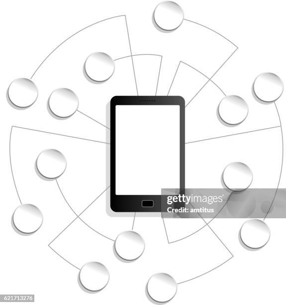 mobile connections - remote computer access stock illustrations