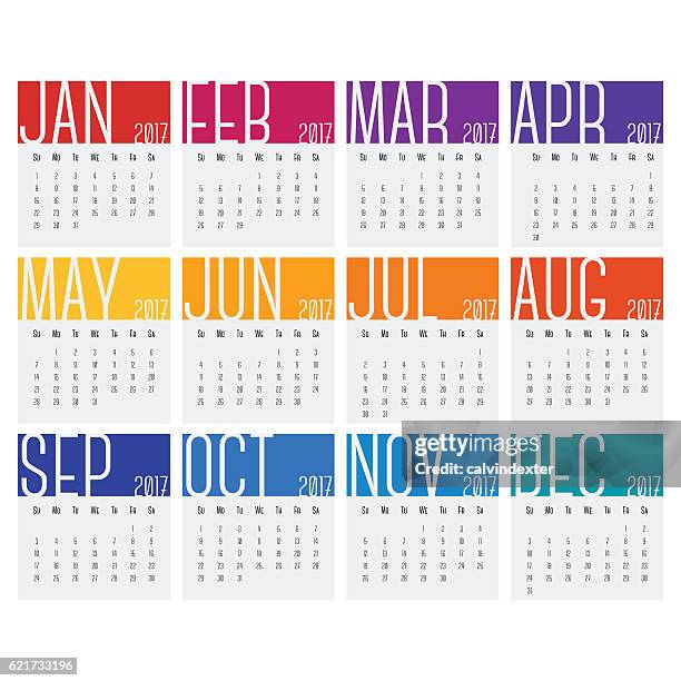 2017 calendars - event schedule stock illustrations