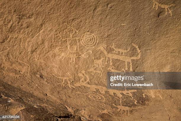 chaco canyon petroglyphs - chaco canyon stock pictures, royalty-free photos & images