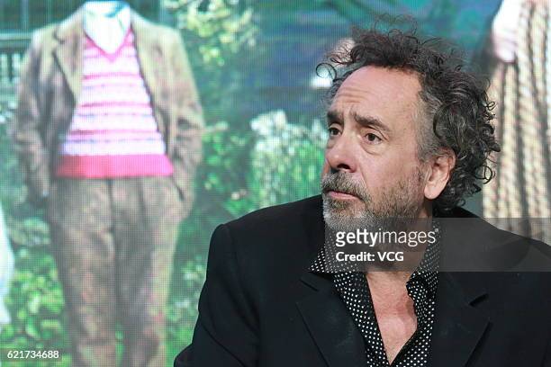 American director Tim Burton attends the press conference of his film "Miss Peregrine's Home for Peculiar Children" on November 8, 2016 in Beijing,...