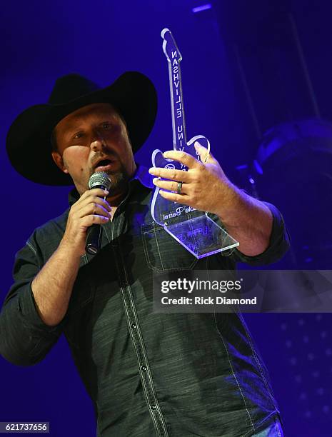 Male Vocalist of the Year Tate Stevens attend during the 2016 Nashville Universe Awards at Wildhorse Saloon on November 7, 2016 in Nashville,...