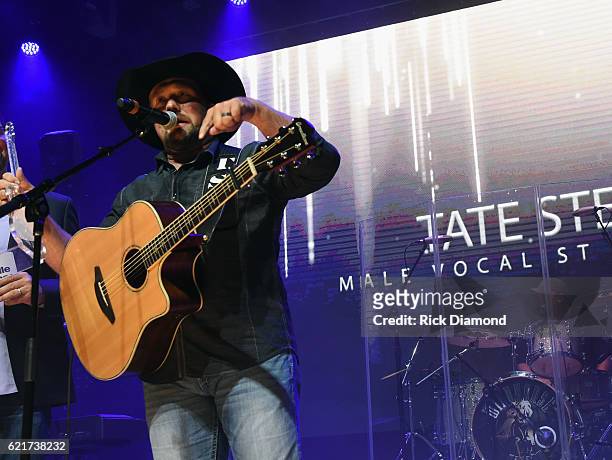 Male Vocalist of the Year Tate Stevens accepts the 2016 Nashville Universe Awards at Wildhorse Saloon on November 7, 2016 in Nashville, Tennessee.
