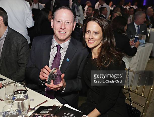 Cindy Beninati and Honoree/ Chef Franklin Becker attend Autism Speaks Celebrity Chef Gala at Cipriani Wall Street on November 7, 2016 in New York...