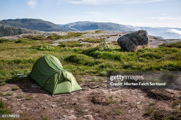 camping in preikestolen - norway national day 2016 stock pictures, royalty-free photos & images