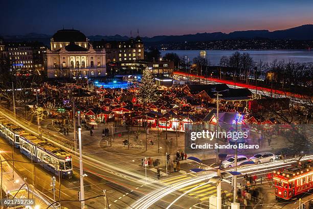 zurich christmas market - zurich christmas stock pictures, royalty-free photos & images