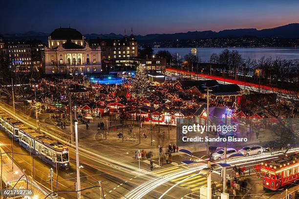 zurich christmas market - zurich stock pictures, royalty-free photos & images
