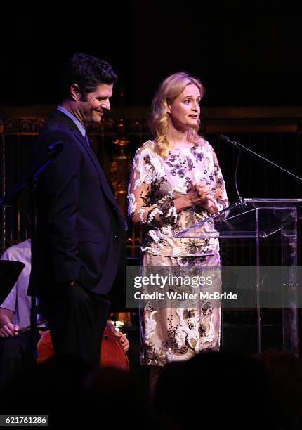 Tom Kitt and Nell Benjamin during the Dramatists Guild Fund Gala 'Great Writers Thank Their Lucky Stars : The Presidential Edition' presentation at...