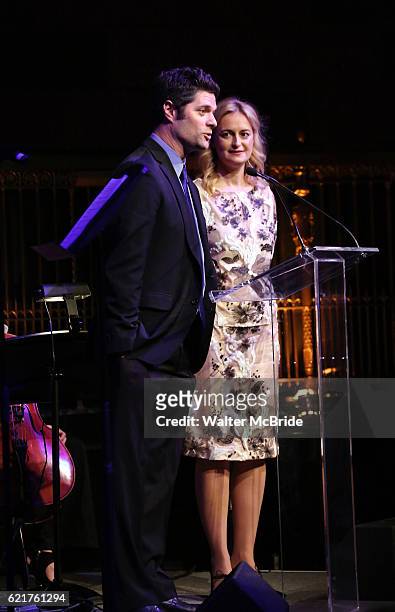 Tom Kitt and Nell Benjamin during the Dramatists Guild Fund Gala 'Great Writers Thank Their Lucky Stars : The Presidential Edition' presentation at...