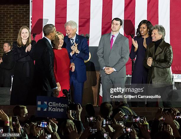 Chelsea Clinton, President Barack Obama, Democratic presidential nominee former Secretary of State Hillary Rodham Clinton, President Bill Clinton,...