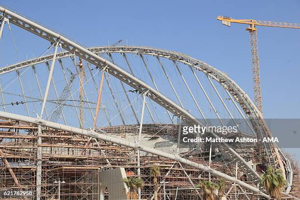 General view of the construction and refurbishment of the Khalifa International Stadium also known as National Stadium, in Doha, Qatar and venue for...