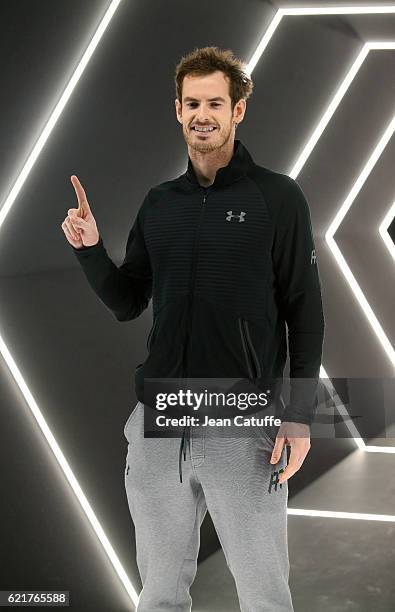 Winner Andy Murray of Great Britain celebrates becoming the number one tennis player in the world following the final of the Paris ATP Masters Series...