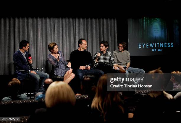 Dave Karger, Julianne Nicholson, Gil Bellows, Tyler Young and James Paxton attend SAG-AFTRA Foundation's Conversations with the cast of 'Eyewitness'...