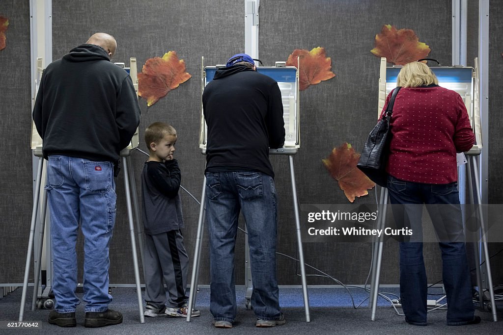 Nation Goes To The Polls In Contentious Presidential Election Between Hillary Clinton And Donald Trump