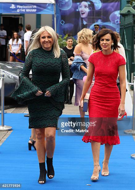 October 27: Angela Bishop and Natarsha Belling arrive at the Sony Foundations Wharf 4 Ward 2016 event at Woolloomooloo Wharf on October 27, 2016 in...