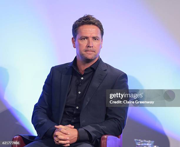 Former footballer Michael Owen participates in an Aspetar sponsored panel discussion concerning 'The Complexity of the Hamstring Injury' on day one...