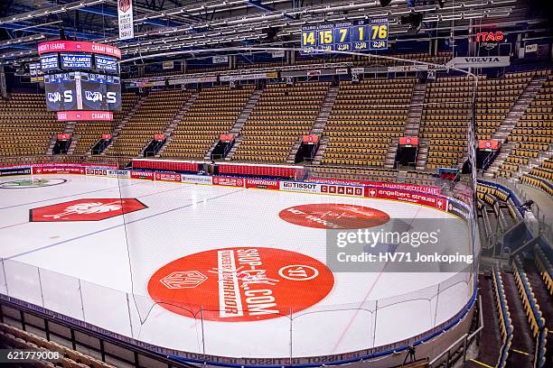 General view ahead of the Champions Hockey League Round of 16 match between HV71 Jonkoping and Sparta Prague at Kinnarps Arena on November 8, 2016 in...