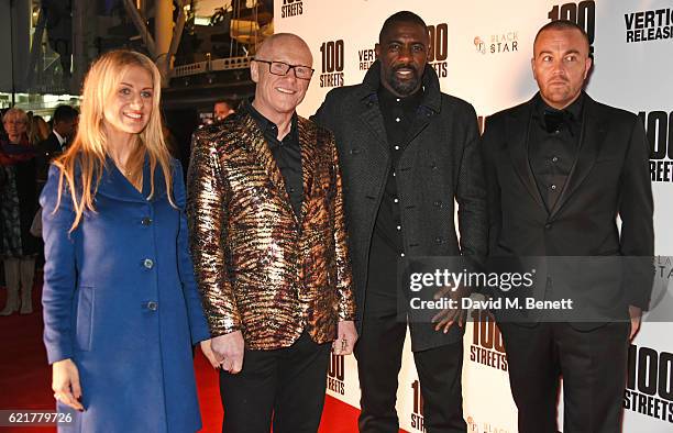 Modesta Vzesniauskaite, John Caudwell, Idris Elba and Leon F Butler attend the UK Premiere of "100 Streets" at the BFI Southbank on November 8, 2016...