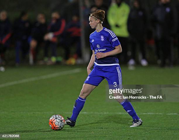 Meaghan Sergeant of Birmingham during the WSL1 match between Sunderland Ladies and Birminghamon City Ladies at The Hetton Centre on November 6, 2016...
